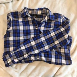 Banana Republic blue plaid button-down